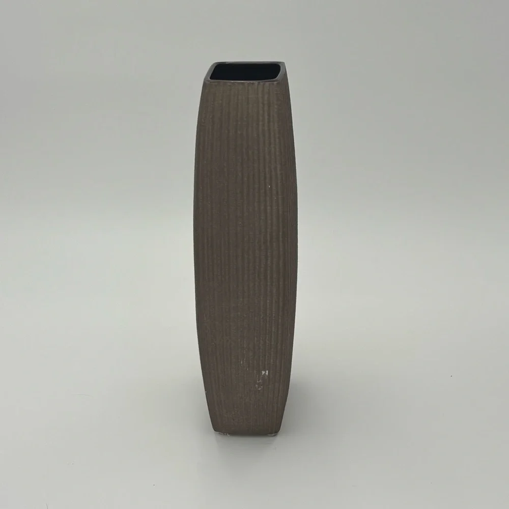 Vintage C&B Ceramic Ribbed Modern Vase 13” Tall